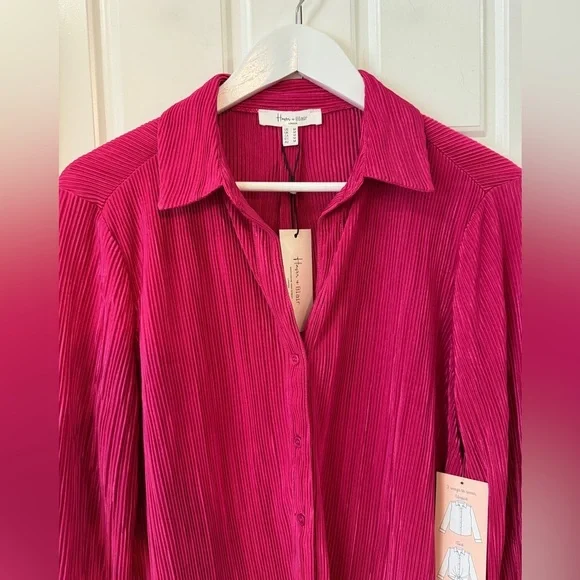 Haver & Blair Pink Button-Up Blouse | Medium - Picture 4 of 7